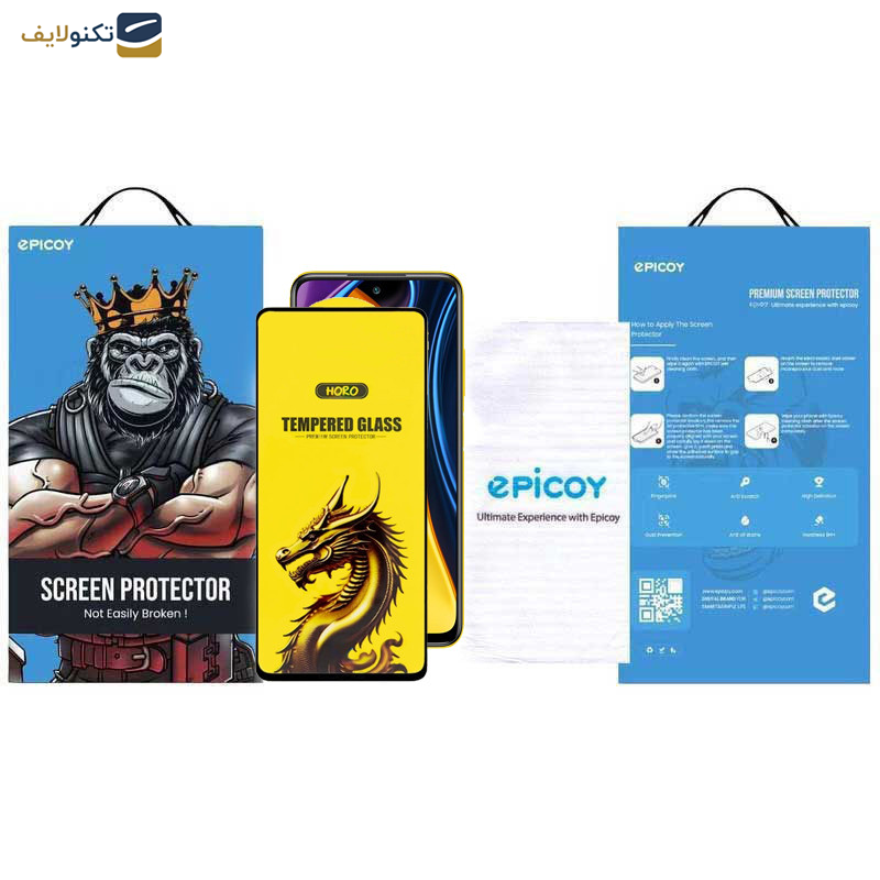 گلس گوشی شیائومی Poco M3 Pro 4G - 5G اپیکوی مدل Golden Dragon  - Epicoy Golden Dragon Glass Screen Protector For Xiaomi Poco M3 Pro 4G-5G